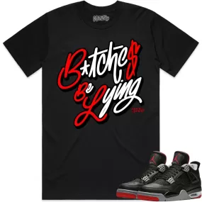 Jordan 4 Bred Reimagined 4s Shirt to Match - RED BBL