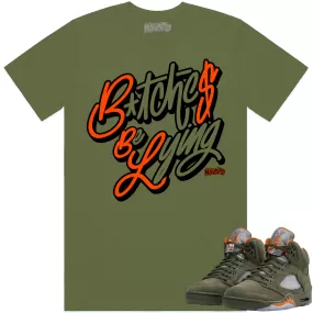 Jordan Retro 5 Olive 5s Shirt to Match - CELADON BBL