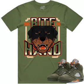 Jordan Retro 5 Olive 5s Shirt to Match - CELADON DONT BITE