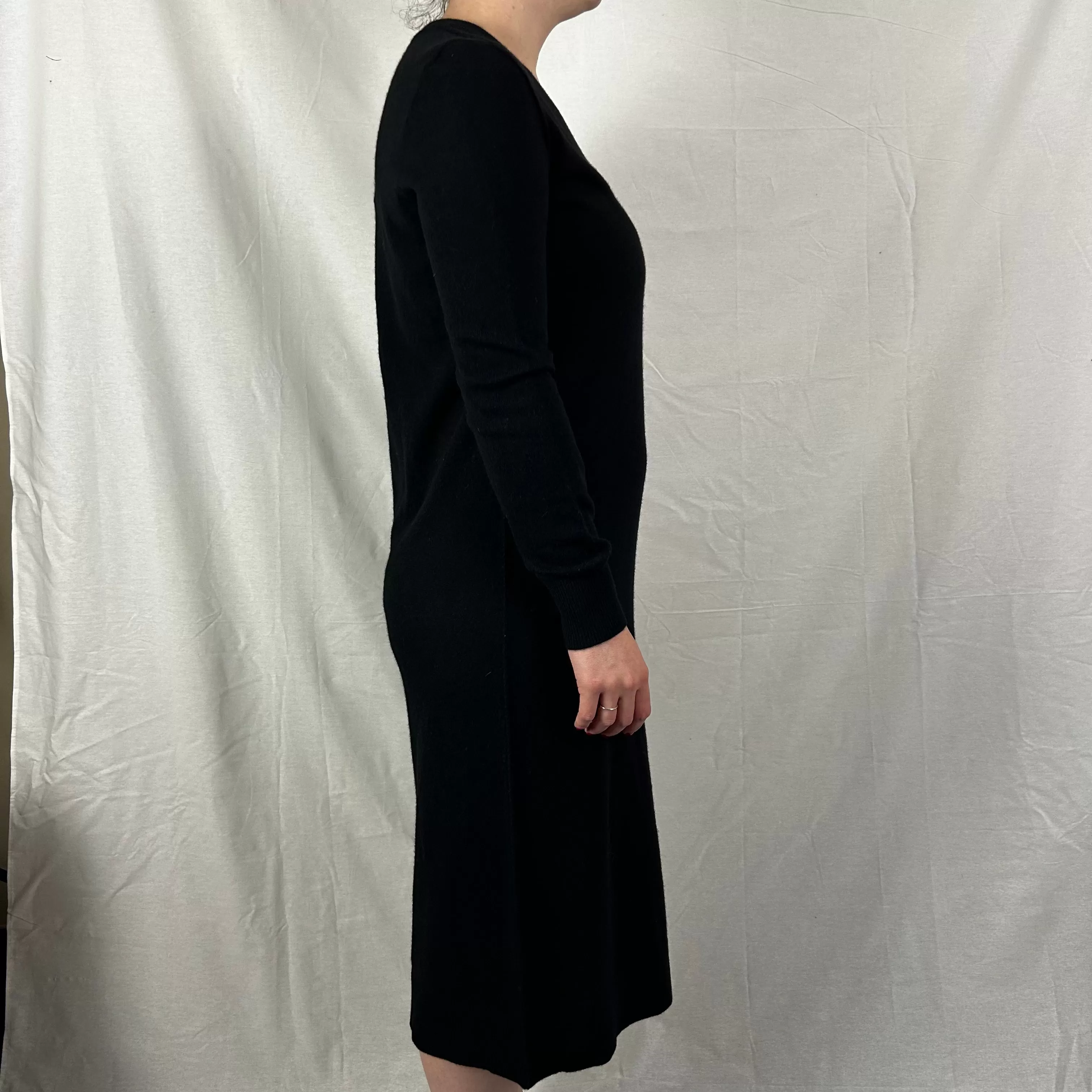 Joseph Brand New 545 Black Mongolian Cashmere Knit Tina Dress S