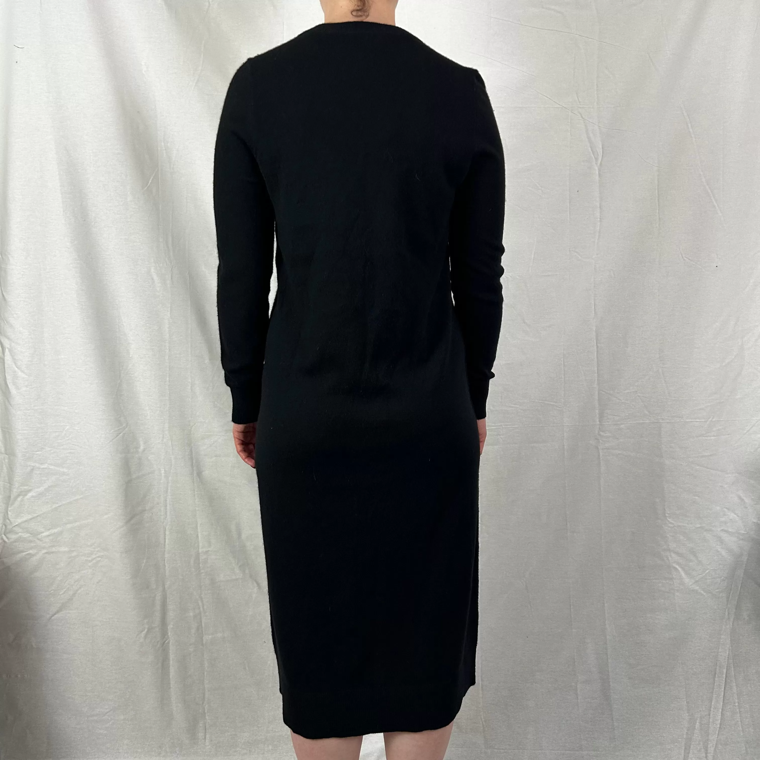 Joseph Brand New 545 Black Mongolian Cashmere Knit Tina Dress S