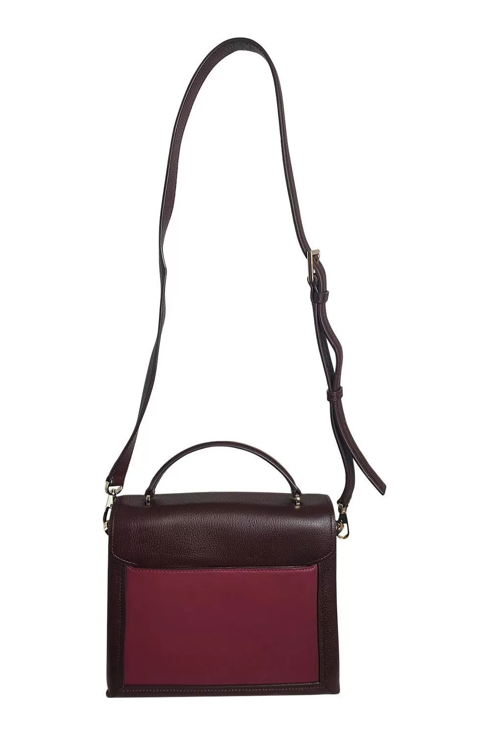 KATE SPADE Two Tone Dark Red Leather Shoulder Bag (M)