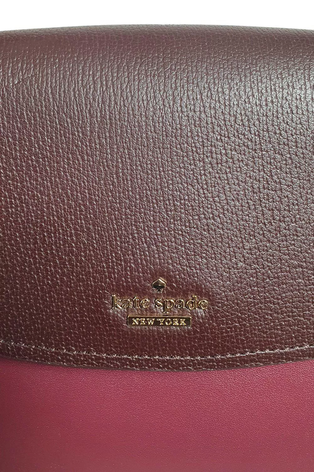 KATE SPADE Two Tone Dark Red Leather Shoulder Bag (M)