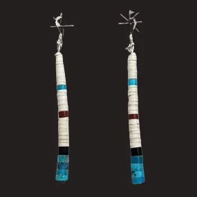 Kewa Pueblo Hand-rolled Bead Earrings