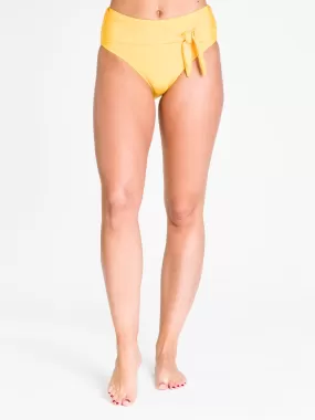 KNOTTIE FRONT MIDI BIKINI BOTTOM - GOLD - CLEARANCE