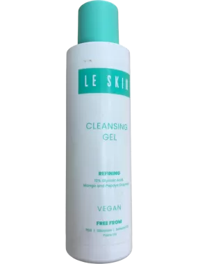 LE SKIN Cleansing Gel Refining Vegan Free From PEG Silicones Mineral Oil Palm Oil