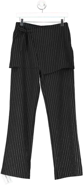 Light Before Dark Black Pinstripe Trousers With Over Skirt UK S