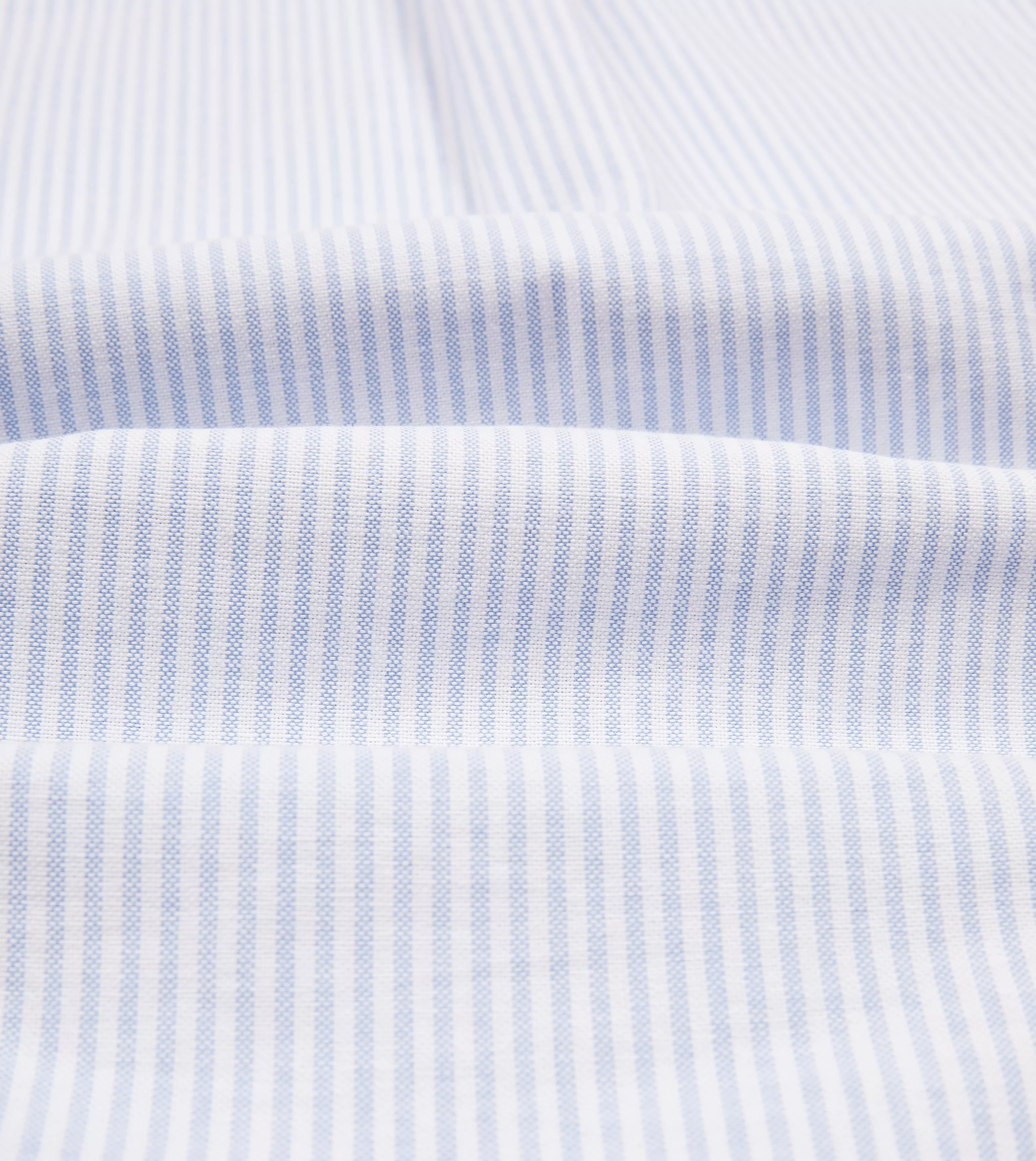 Light Blue Ticking Stripe Cotton Oxford Cloth Button-Down Shirt