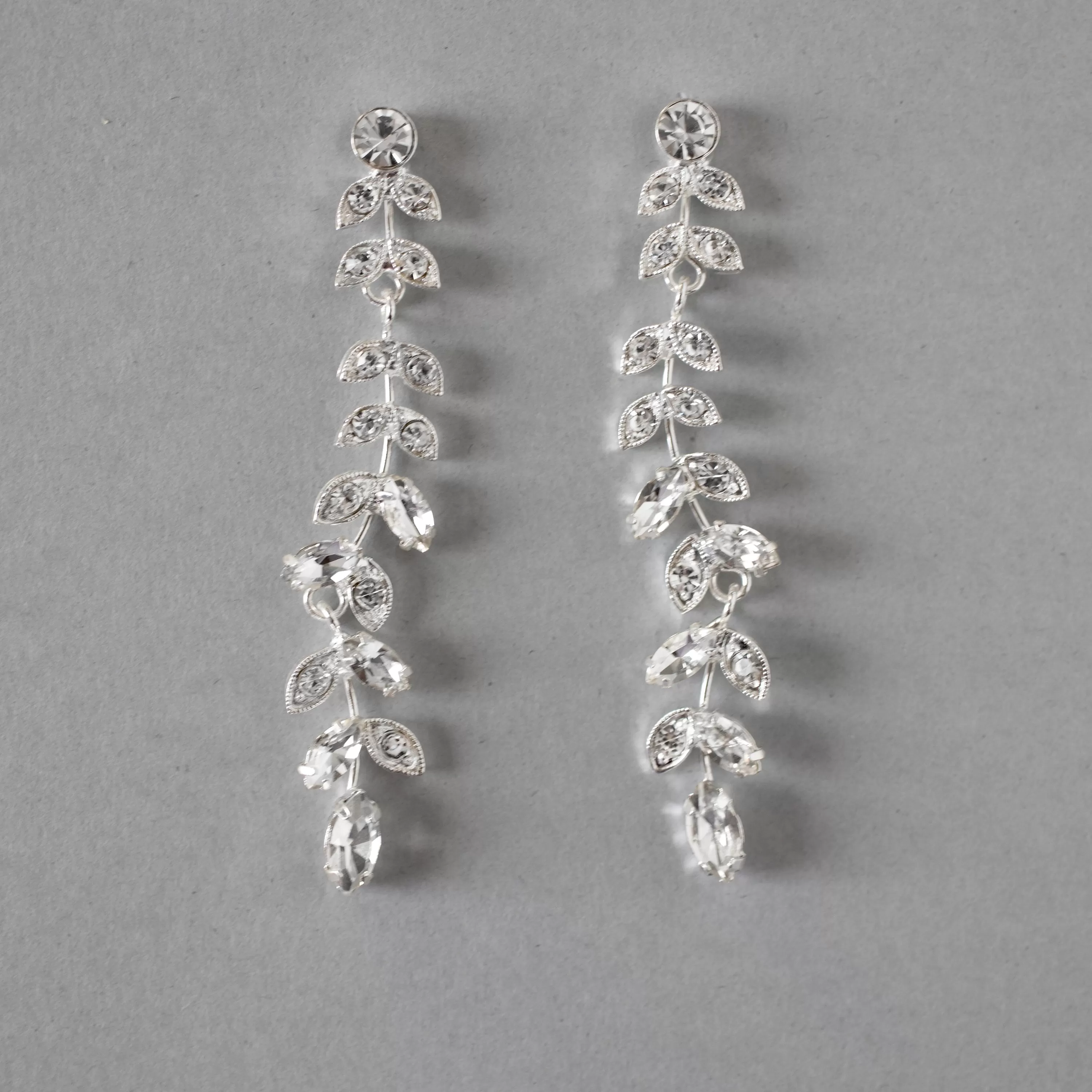 Long Leaf Vine Bridal Earrings