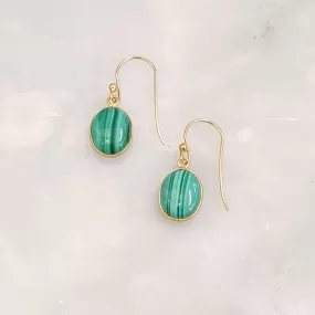 Malachite Single Drop Hook Earrings