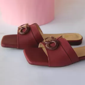 Maroon Casual Slippers for women