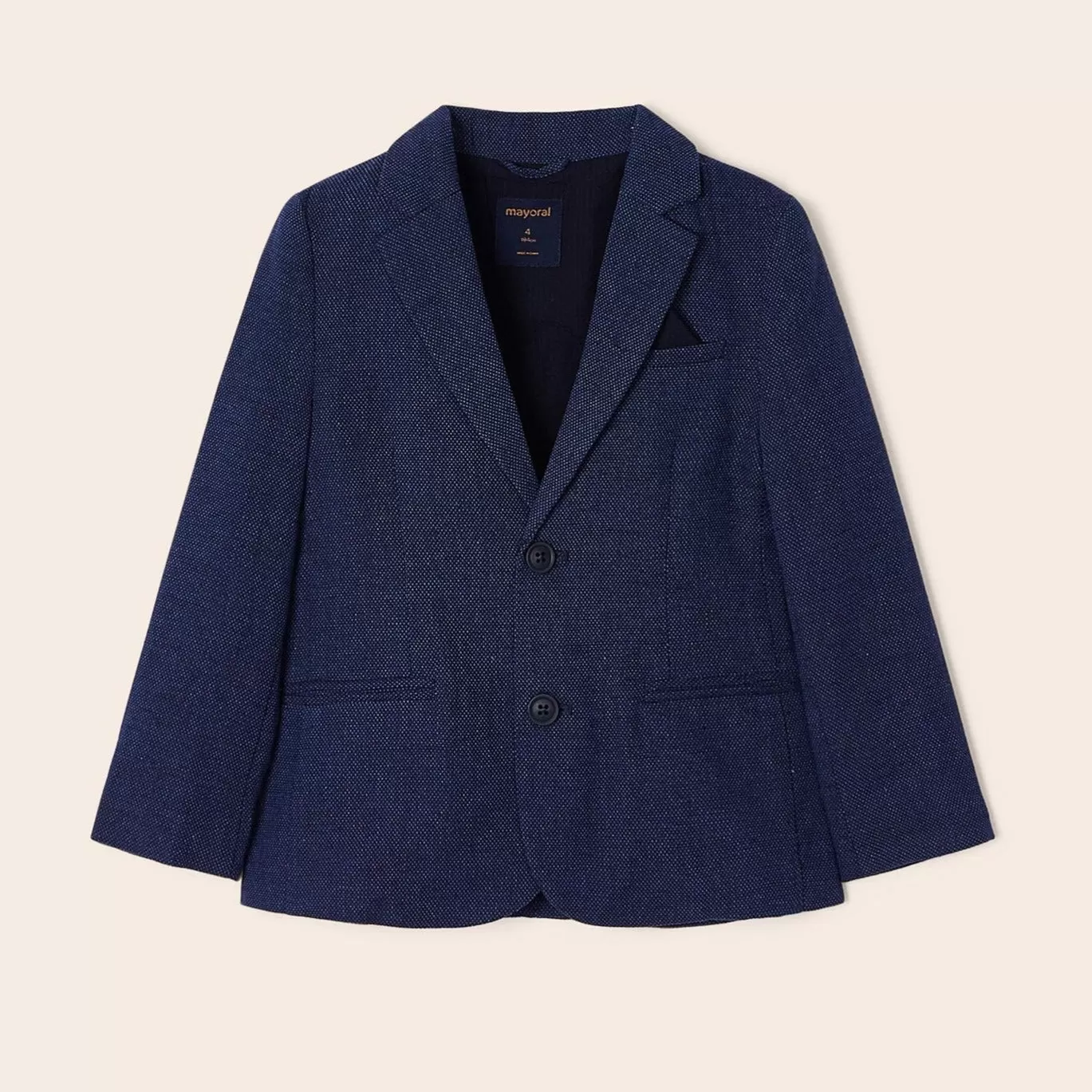 Mayoral Mini Navy Tailored Linen Jacket_3452-42