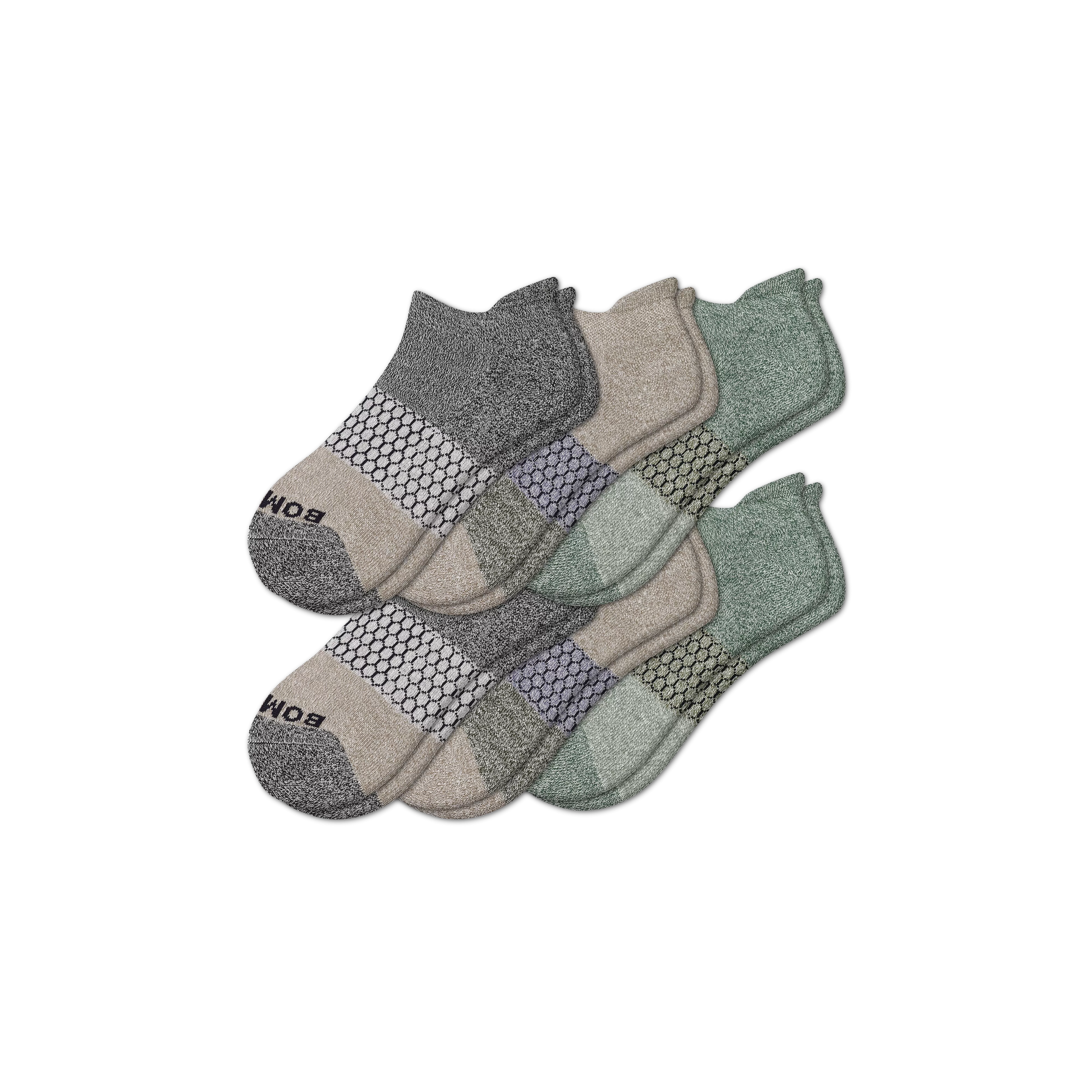 Men's Tri-Block Marl Ankle Sock 6-Pack