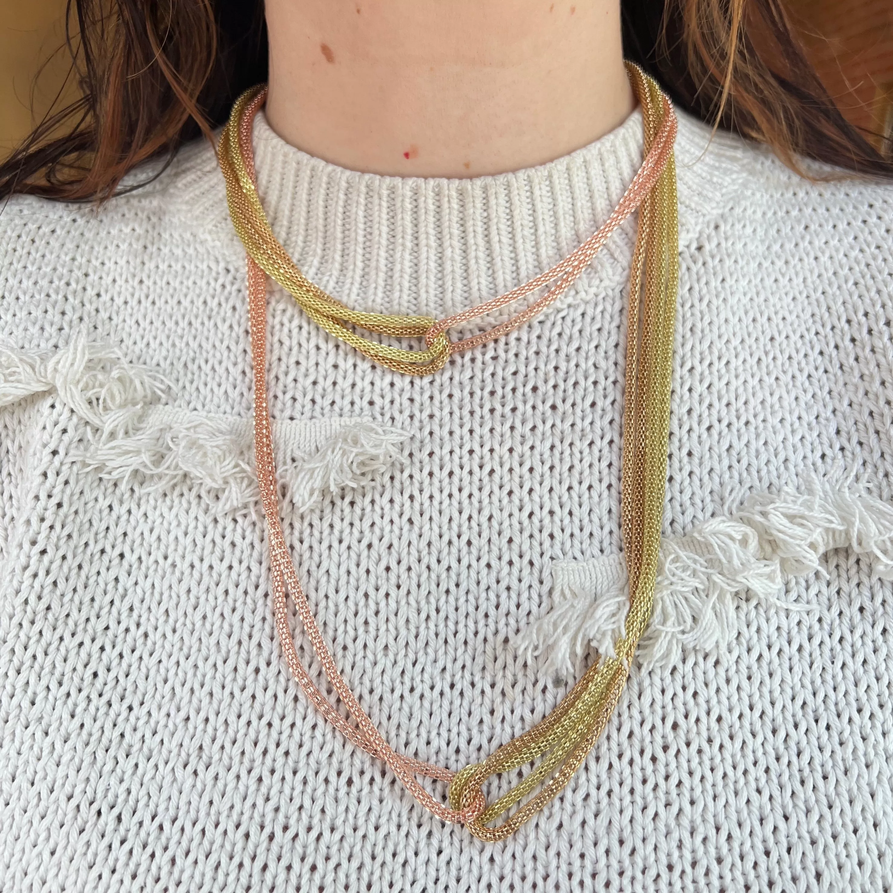 Mesh Necklaces, Gold Metallics