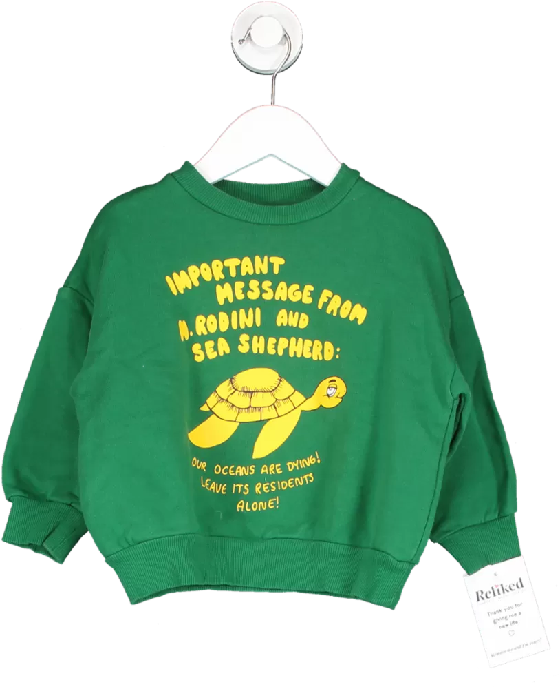 Mini Rodini Green Turtle Sweatshirt  2-3 Years 3 Years