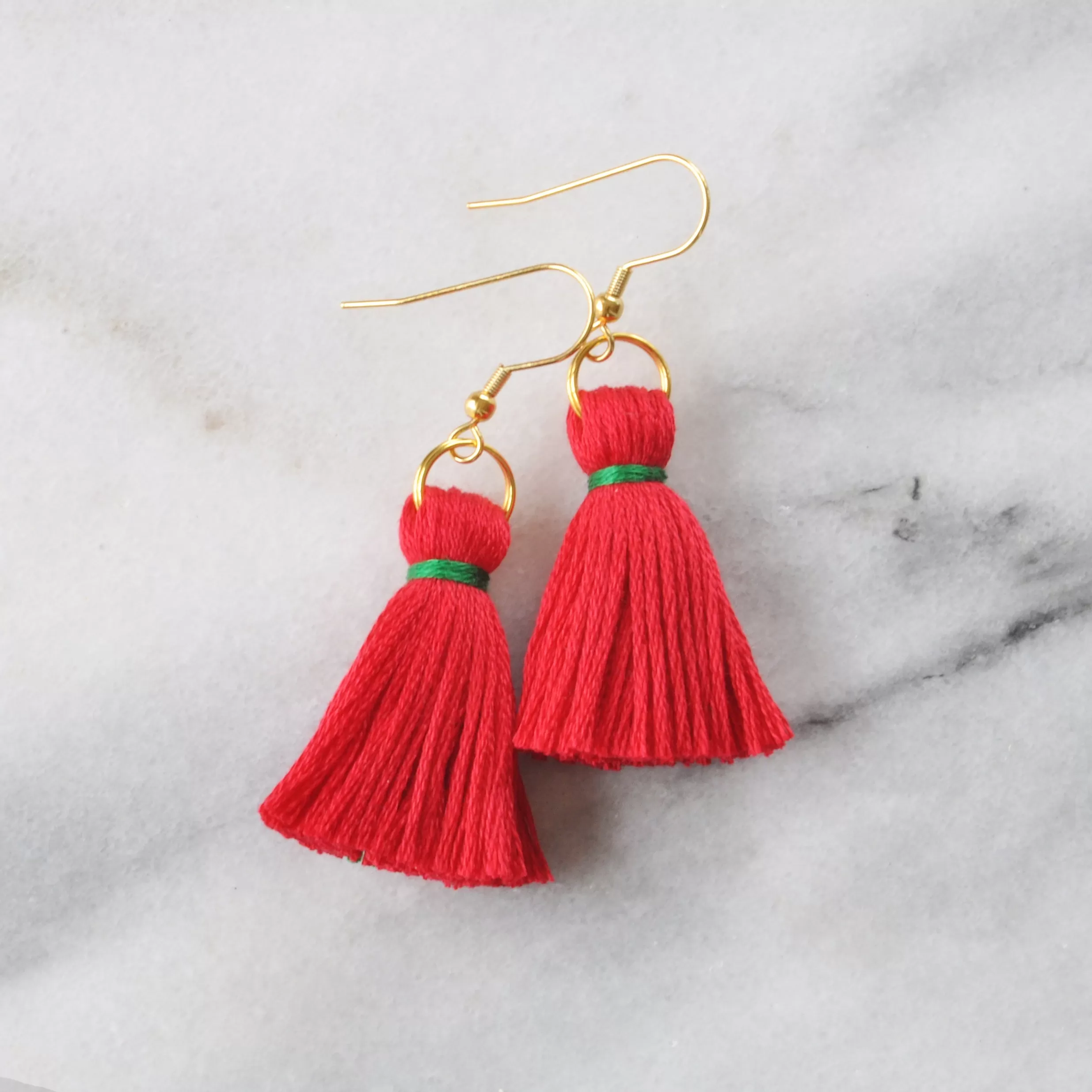 Mini Tassel Christmas Earrings