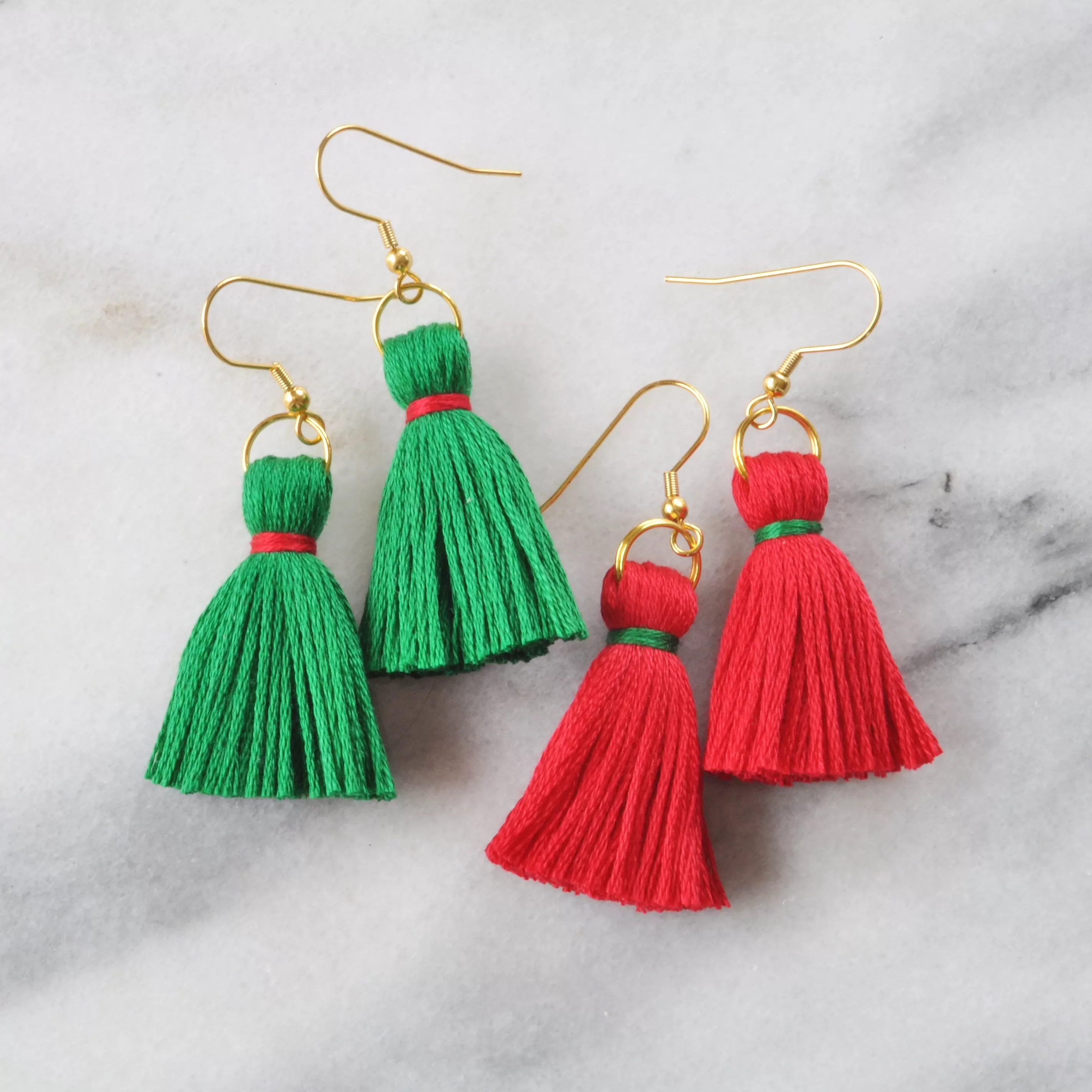 Mini Tassel Christmas Earrings