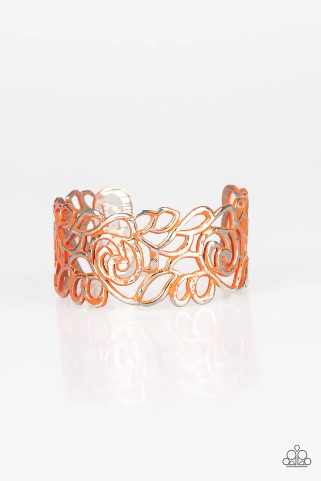 Paparazzi Accessories  - Victorian-Gardens-Orange Bracelet