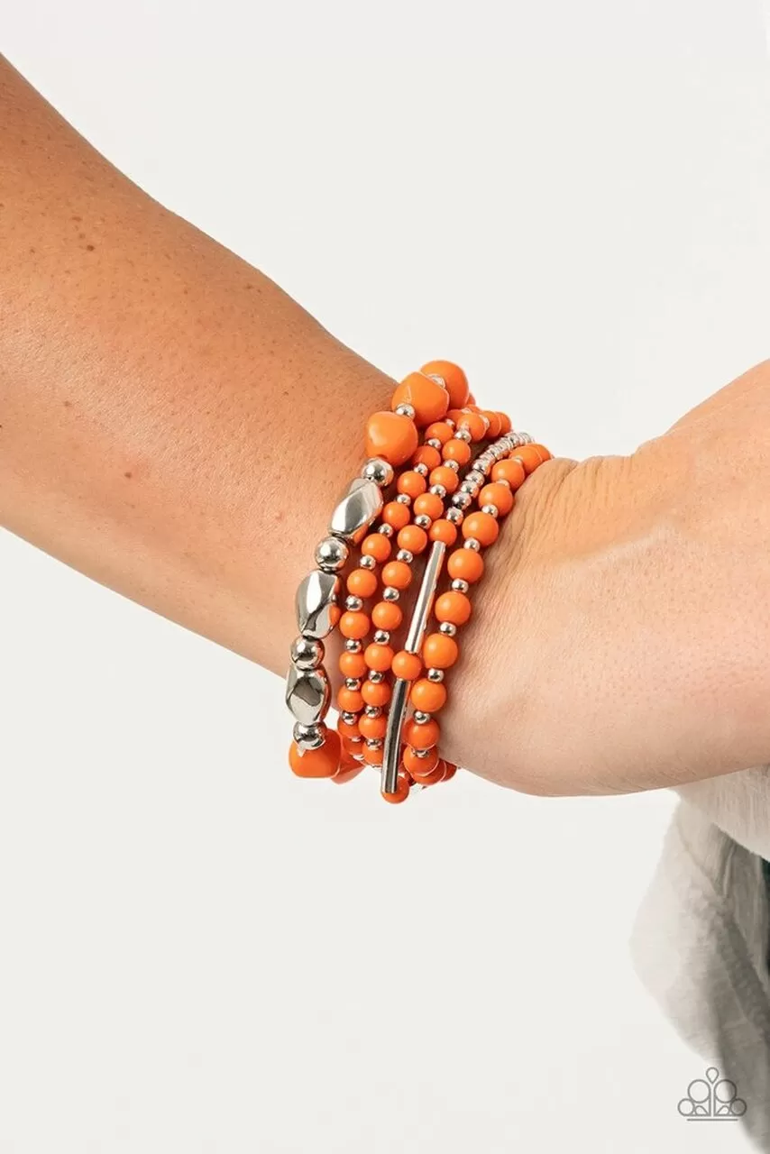 Paparazzi Vibrantly Vintage Bracelet-Orange