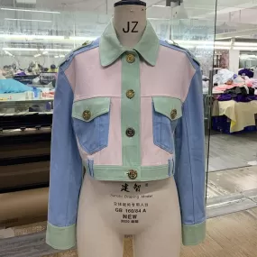 Patchwork Crop Denim Jacket