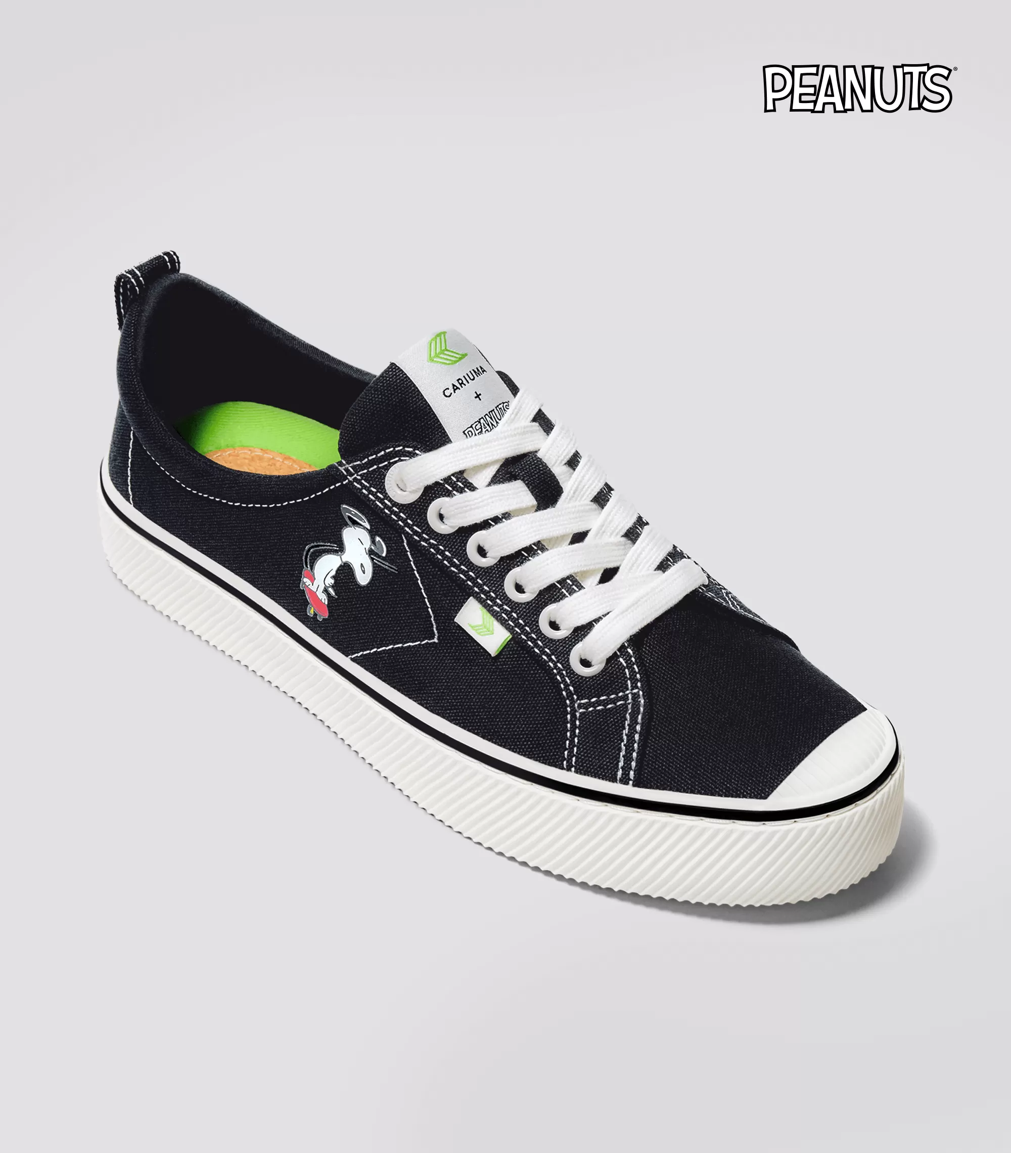 PEANUTS OCA Low Snoopy Skate Black Canvas Sneaker Men