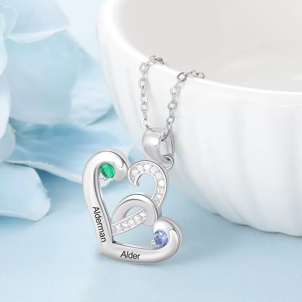 Personalized Engraved Name Heart Necklace