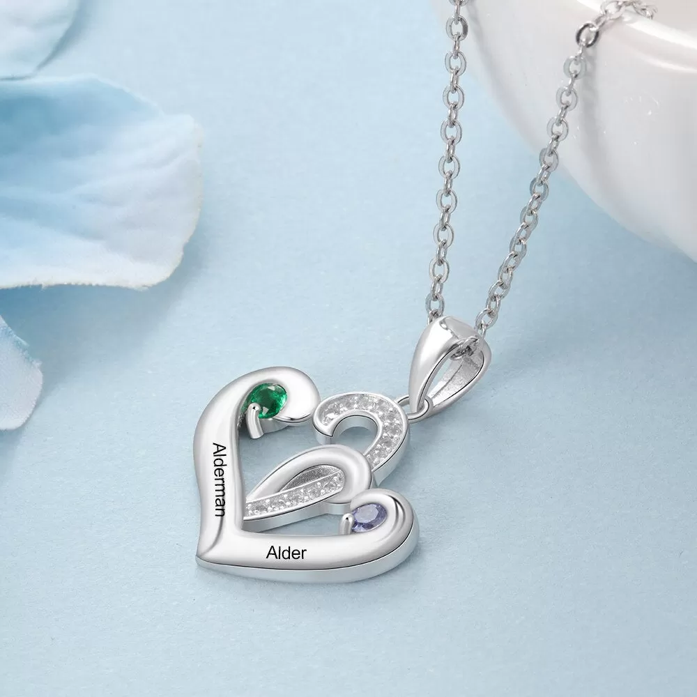 Personalized Engraved Name Heart Necklace