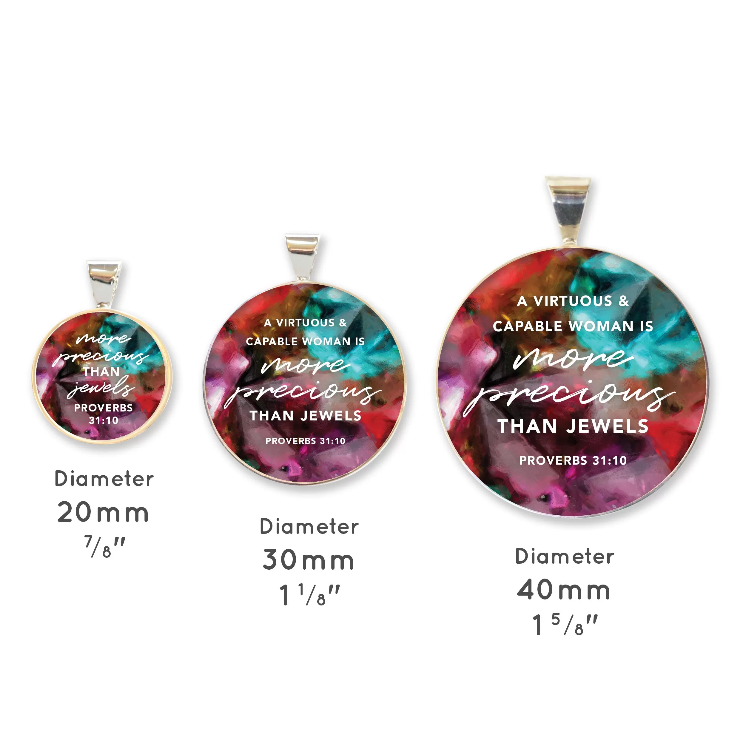 Proverbs 31 Woman Colorful Silver-Plated Necklaces