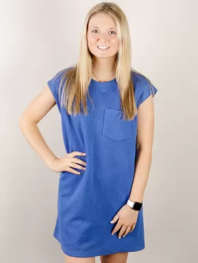 Royal Blue Knit Casual Dress