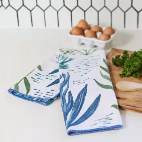 Sea Kelp Blu Kitchen Tea Towel