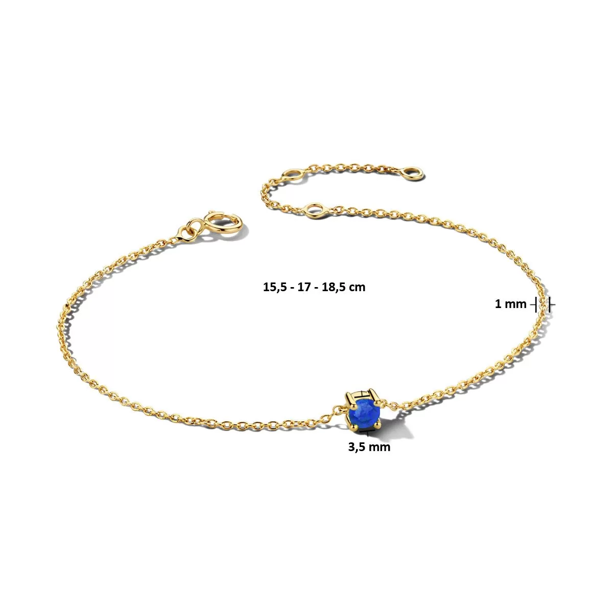 September Birthstone Bracelet 14K Yellow Gold