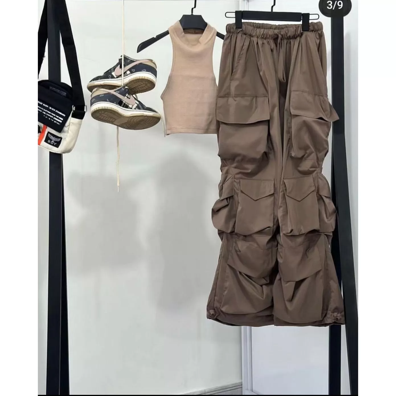 Side pocket high waisted cargo pant