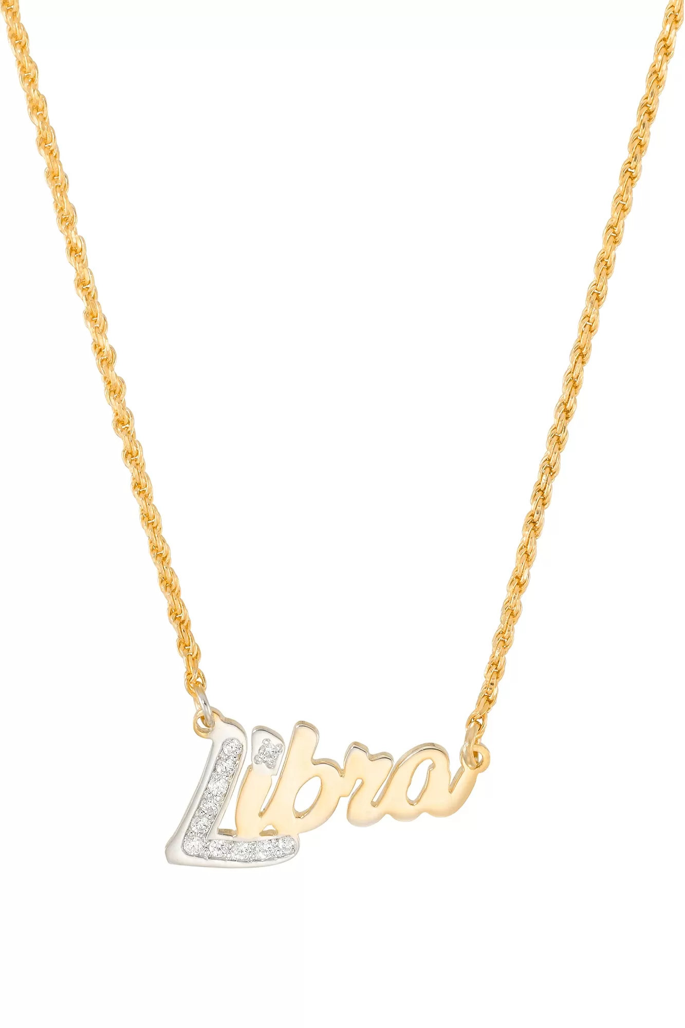 Simone I. Smith Zodiac Nameplate Necklaces - Libra