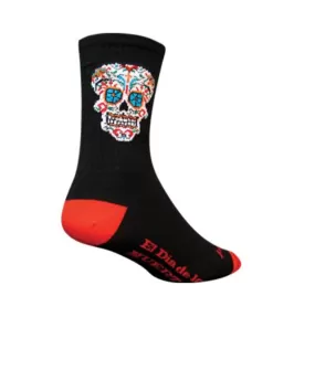 SockGuy El Dia de Muertos Cycling Socks Size L/XL Made in USA