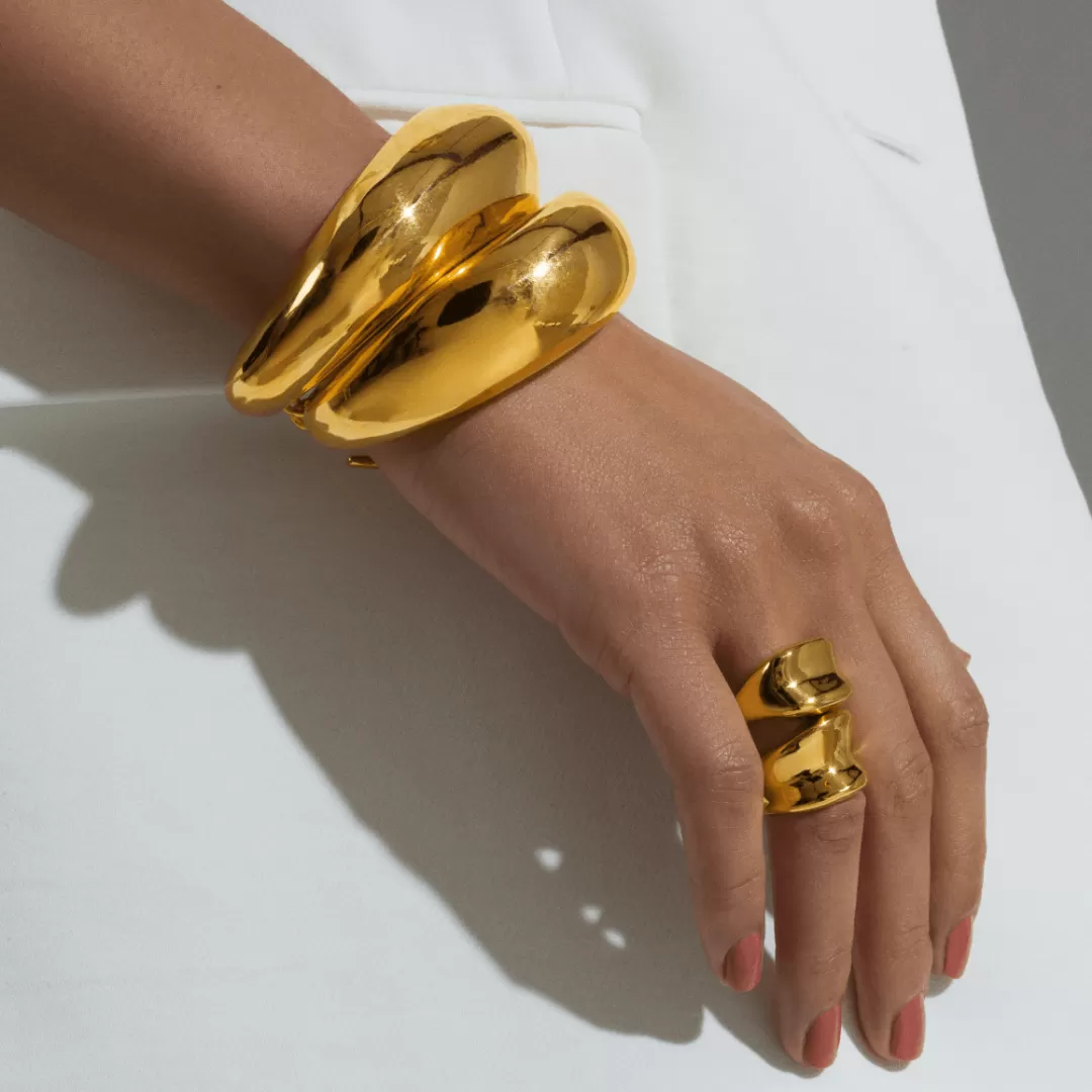 Statement Sirena Gold Cuff Bracelet