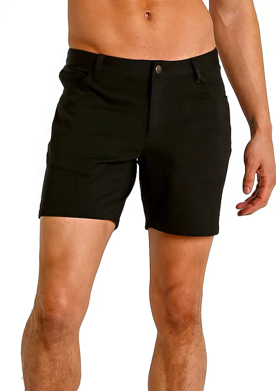 Stretch Knit Shorts (5 inseam) (Black)