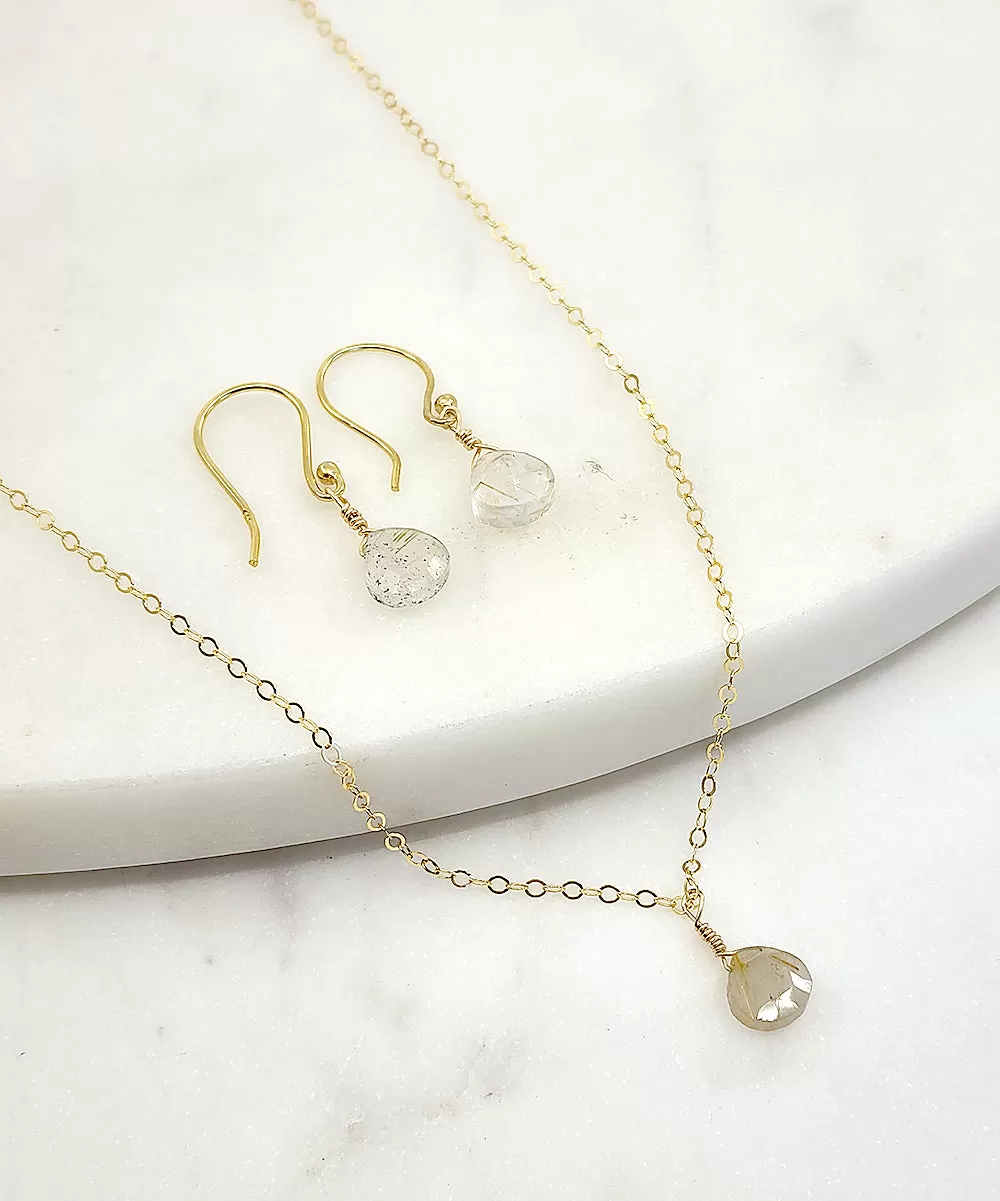 The Bailey Set in Golden Rutilated Quartz