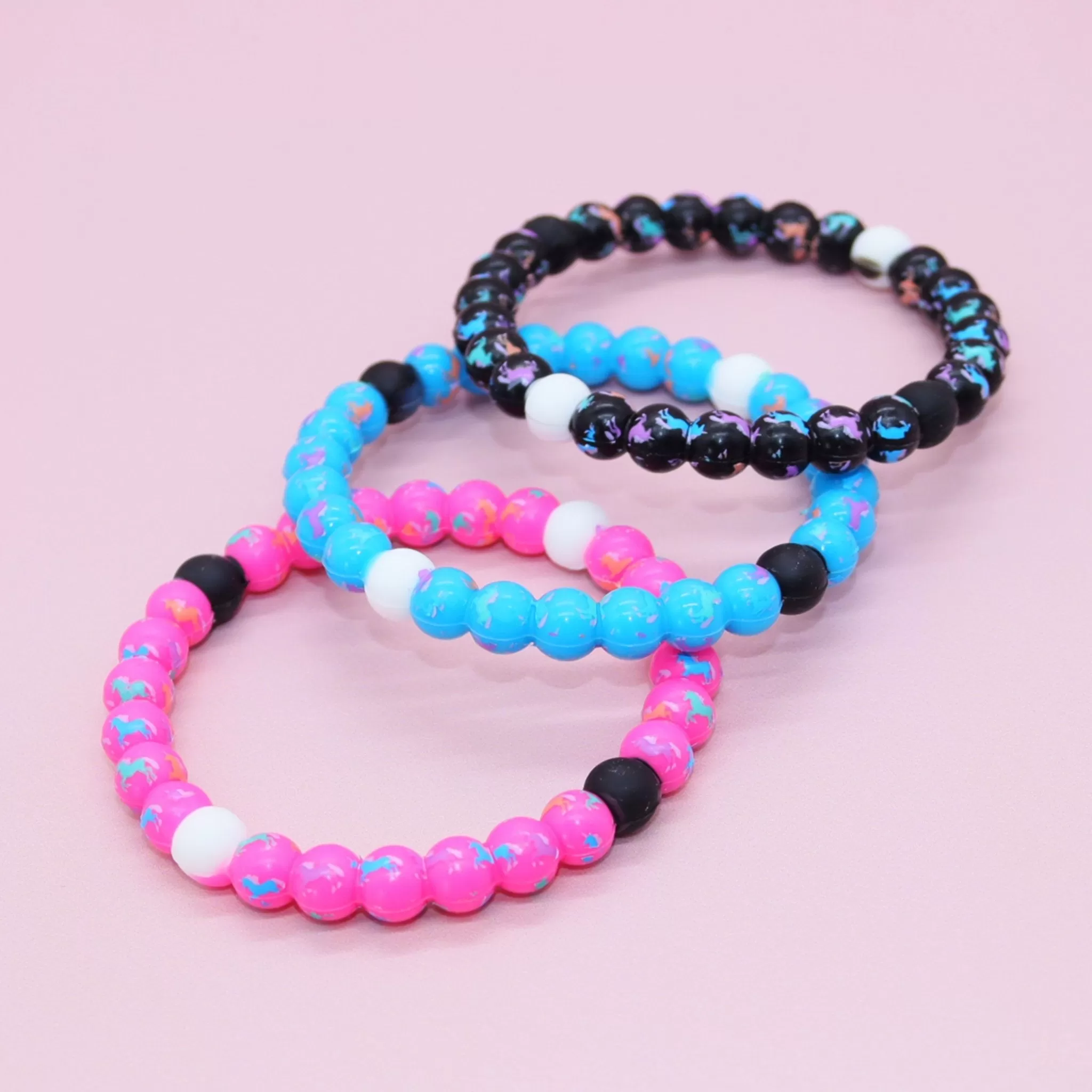 Unicorn Beaded Bubble Bracelets - 3 Pack