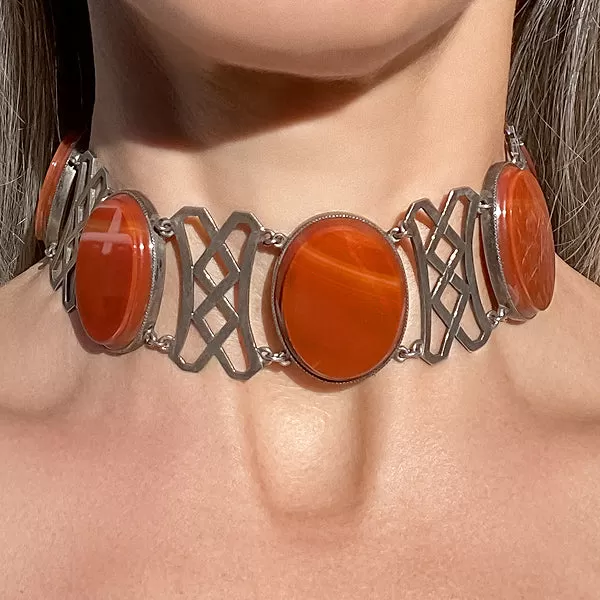 Vintage Carnelian Choker Necklace