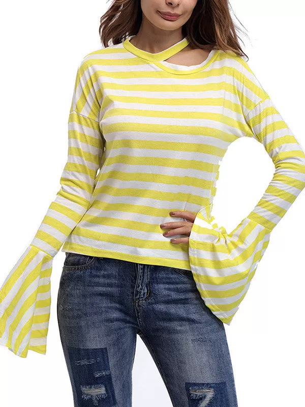 Women Horn Sleeve Casual Top